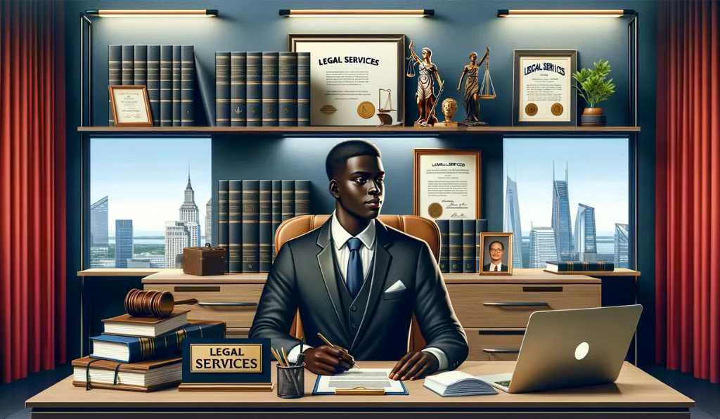 A lawyer in his office